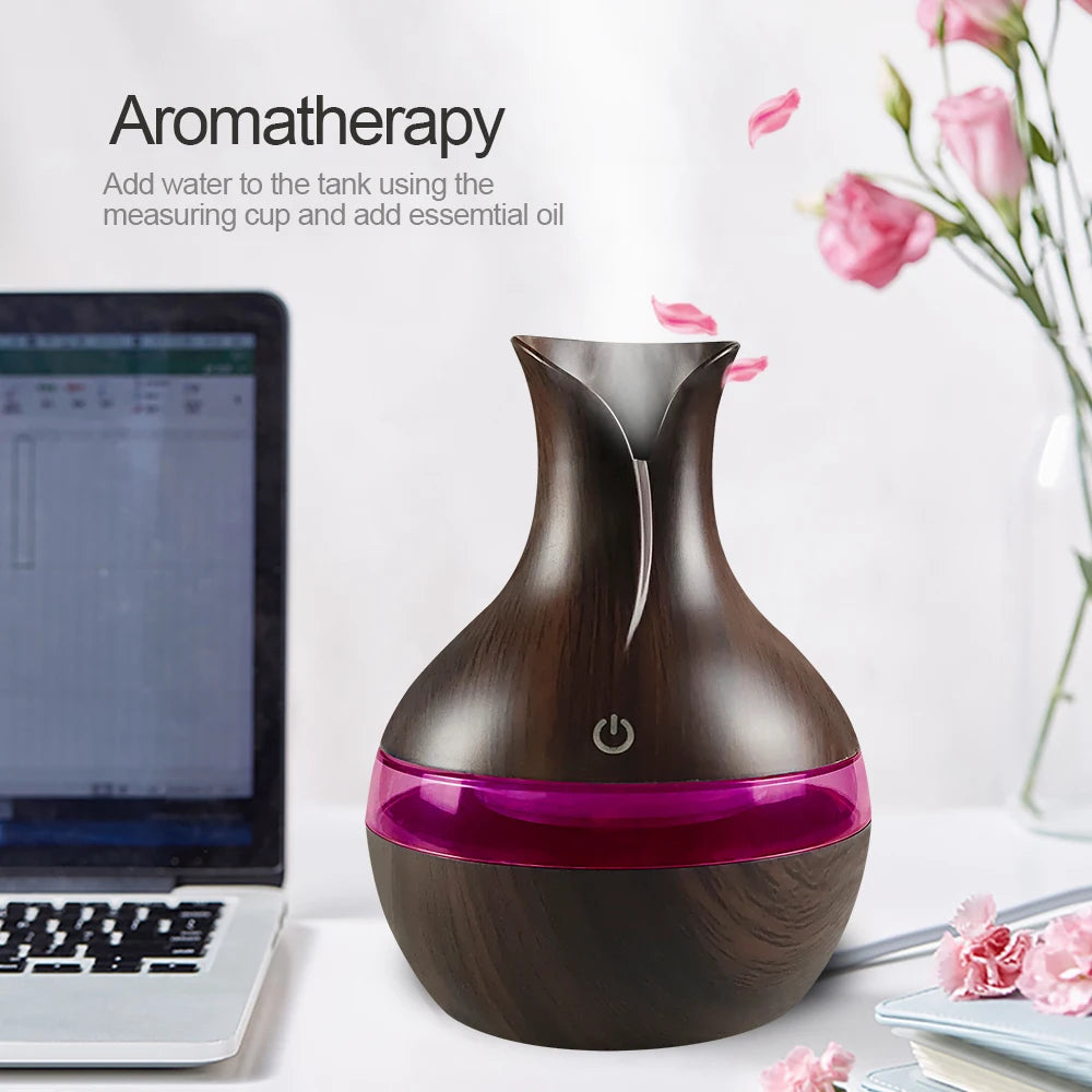 New 300ml Aromatherapy Humidifier & Oil Diffuser 2 in 1 USB Design, Ultra Quiet, Perfect for Bedroom, Office (2 Oils Included)