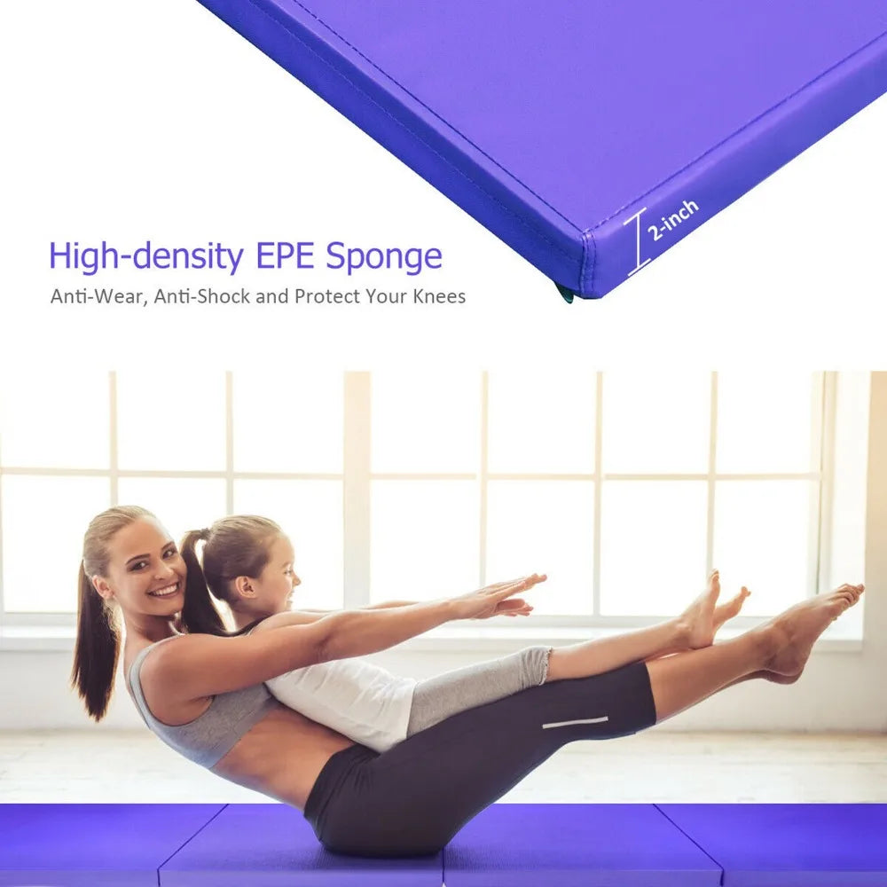 4'x10'x2" Folding Gymnastic Tumbling Mat Yoga Exercise Fitness Mat