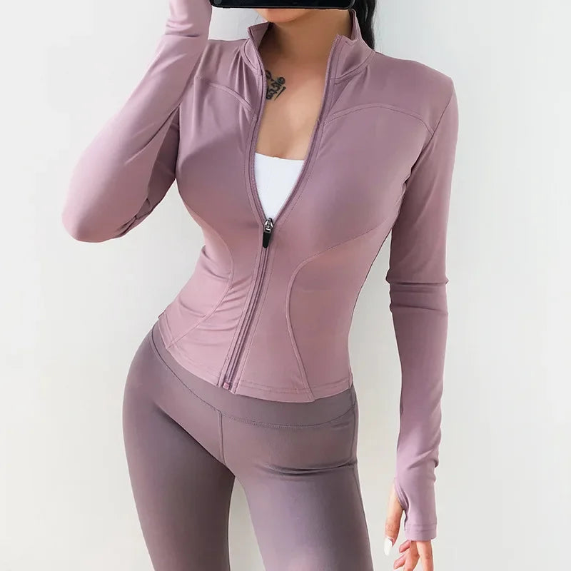 Sport Speed Dry Top Women's Slimming Yoga Jacket Fitness Casual Running Long Sleeve Summer Smooth Slimming Sexy Sports Shirt