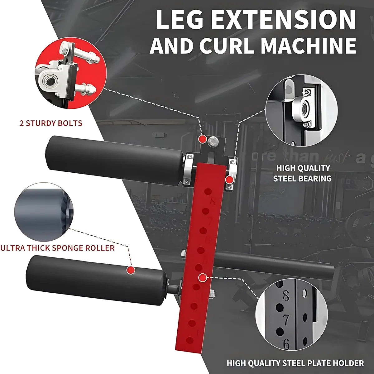 Leg Extension Attachment Adjustable Leg Extension Rack Attachment Squat Rack Accessories Leg Curl Attachment Home Gym Leg Strength Fitness Equipment