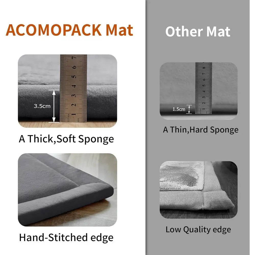 Thick 1.3 Memory Foam Play Mat, 59x71 Dark Grey, Non-Slip for Kids, Toddlers, Tummy Time, Crawling, Nursery, Yoga