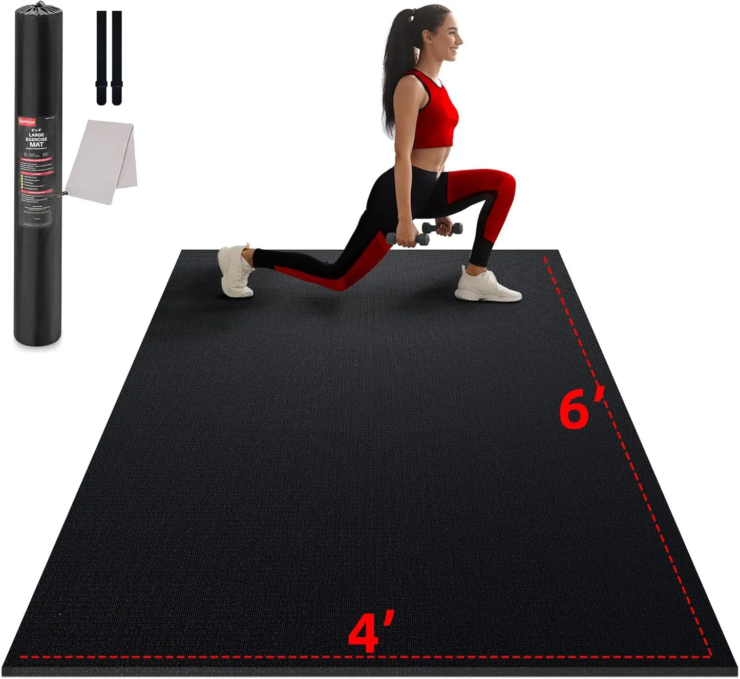 Extra Thick 7mm Exercise Mat for Home Gym, Cardio, Yoga - Multiple Sizes Available
