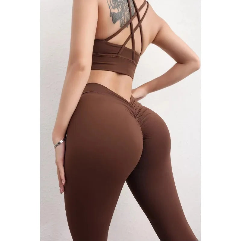 New Sexy Women's Fitness Clothing High Waist Belly Yoga Pants Workout Skinny Hip Lift Skinny Pants Sweatpants