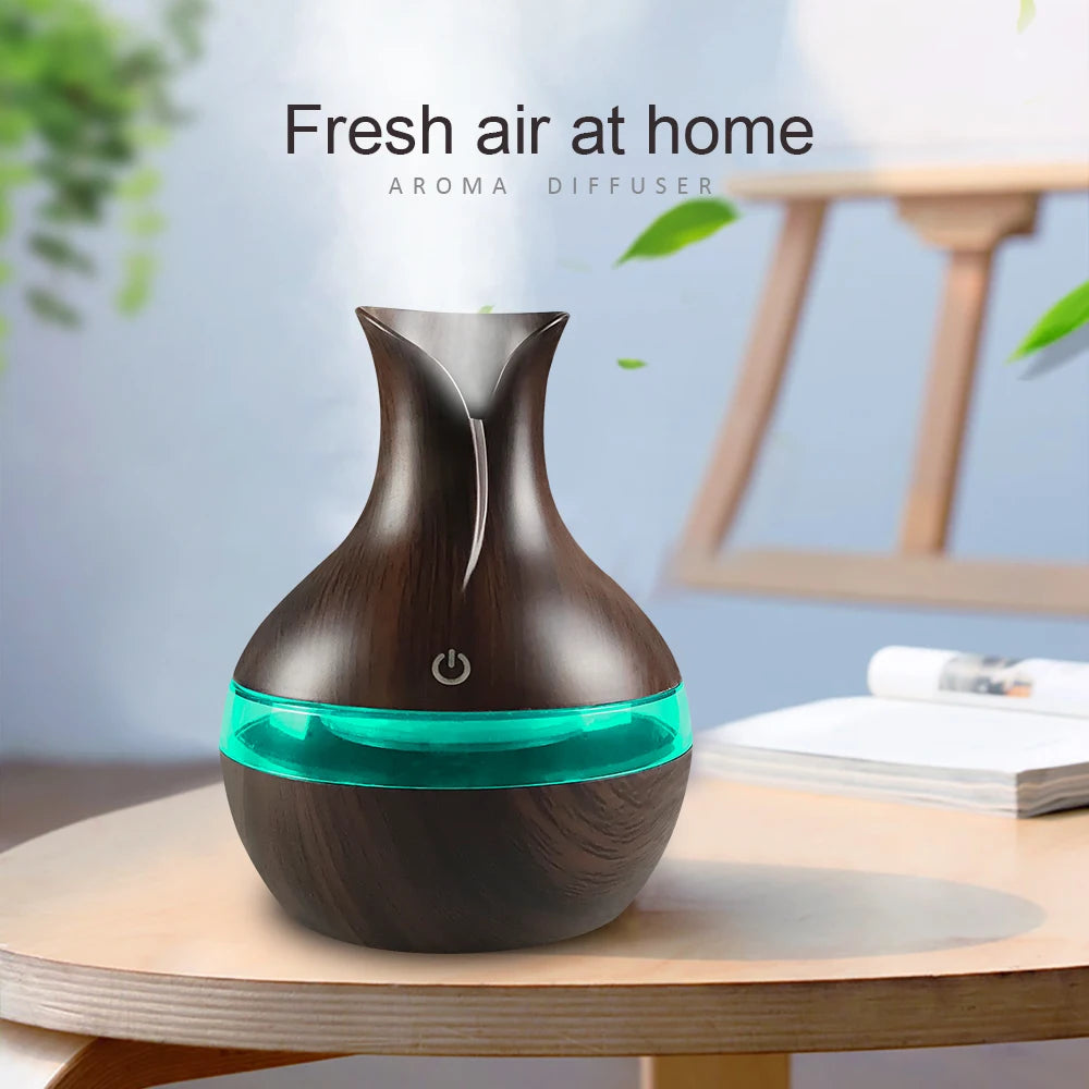 New 300ml Aromatherapy Humidifier & Oil Diffuser  2 in 1 USB Design, Ultra Quiet, Perfect for Bedroom, Office (2 Oils Included)